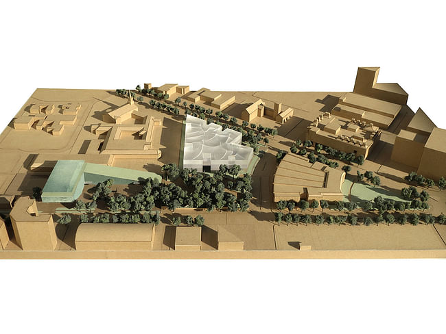 Model view of the Fayez S. Sarofim Campus. Courtesy of Steven Holl Architects 