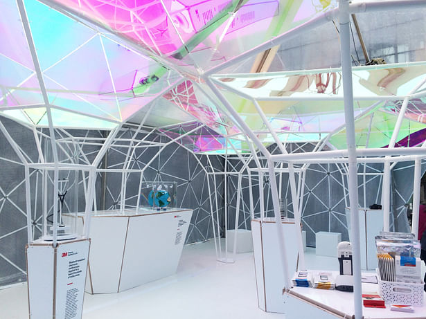 The pavilion not only showcased 3M products, but was made using materials developed by 3M
