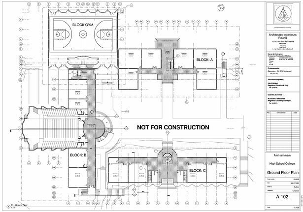 Ain Hammam High School - A-102 - General Ground Floor Plan - (Ain Hammam - Algeria) 