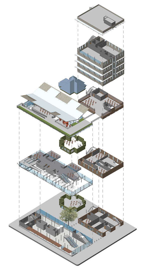 Exploded floor plan diagram