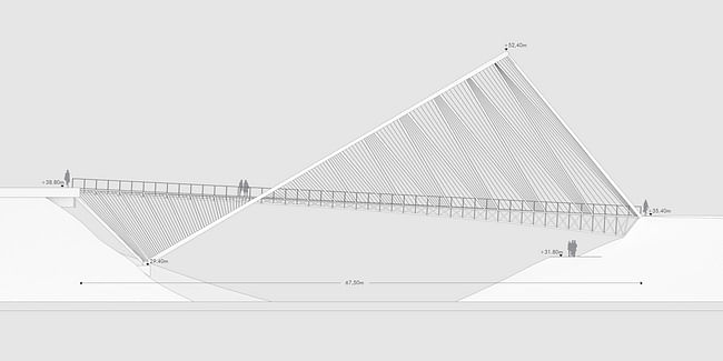 The 'O' bridge by Christ Precht of penda and Alex Daxböck - Proposal for Salford Meadows Bridge Competition.