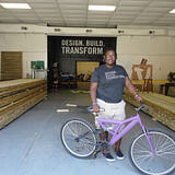 Studio H student Jamesha Thompson with a bike she built herself, with help from Studio H instructor Matthew Miller. From IF YOU BUILD IT, a Long Shot Factory Release 2013.