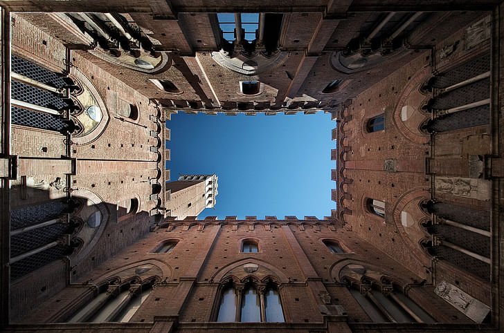 Court Tower looking up, Siena, Italy © Sam Javanrouh