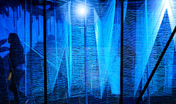 George King installs glowing string maze in former train underpass for Detroit Design Festival