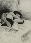 1997 - charcoal drawing - woman resting