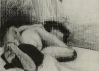 1997 - charcoal drawing - woman resting
