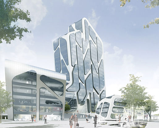 Visualization of J. MAYER H.'s proposed Quartier M for Düsseldorf, Germany (Image: J. MAYER H.)