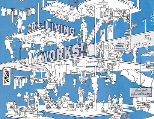 Detail crop of Co-Living Works! / Workhome Project (find the illustration in its entirety below)