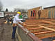 Students finish floor joists during the OregonBILDS studio in January 2016 in west Eugene. “Very few other—if any—housing programs address housing design education in a comprehensive manner,” says Professor Michael Fifield. Photos courtesy OregonBILDS. This is the third house UO students have built during the OregonBILDS program.