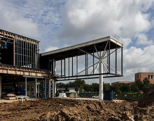 Construction of Moody Center for the Arts at Rice University in Houston, TX with Michael Maltzan Architecture. Photo: Richard Barnes.