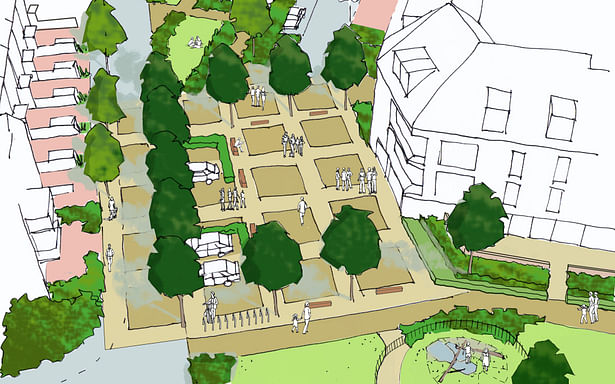Oxford Stadium Residential Development Plaza Sketch