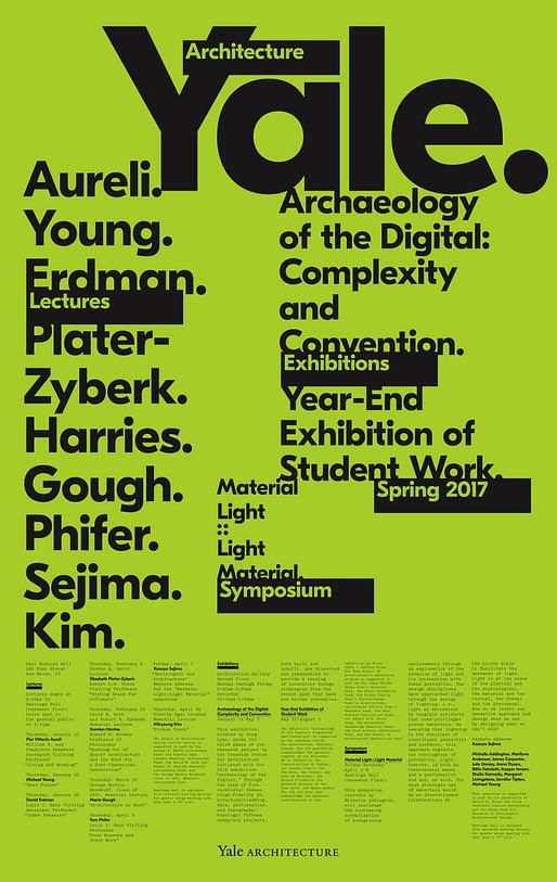 Poster designed by Pentagram. Courtesy of Yale School of Architecture.