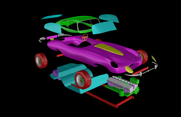 Exploded view of finished model