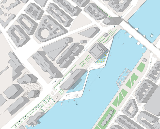 Site plan. Image courtesy of KLAR & JDS/Julien de Smedt Architects