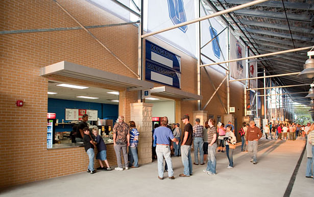 Concourse level with concessions and restrooms