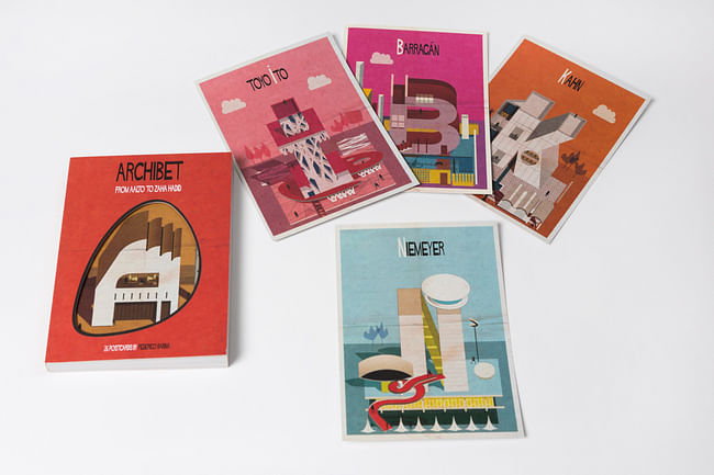 Make sending postcards cool again with Federico Babina's 'Archibet'. Image courtesy of Laurence King Publishing.