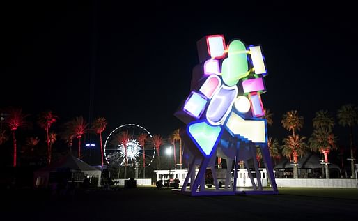 Jimenez Lai's "Tower of Twelve Stories" at Coachella. Image courtesy Goldenvoice