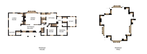 Plan Comparison of the Ragdale House and the Ragdale Ring. Image courtesy of Kwong Von Glinow Design Office.