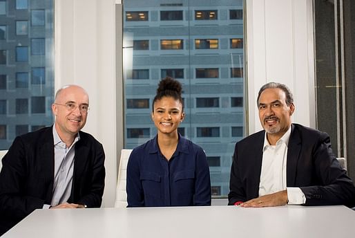 From left to right: Perkins+Will CEO Phil Harrison, Aria Griffin and Phil Freelon.