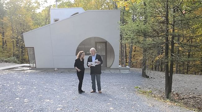 Steven Holl reads poetry before getting into the spirit of the space. Screenshot: Vimeo