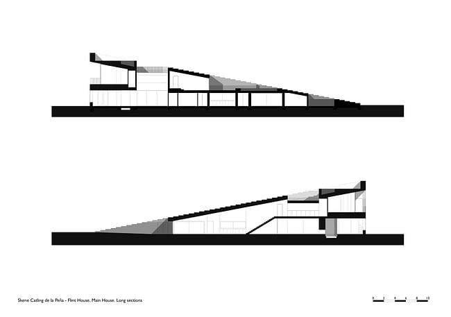 Section of the main house - Flint House in Buckinghamshire by Skene Catling De La Peña. Image courtesy of RIBA House of the Year award.