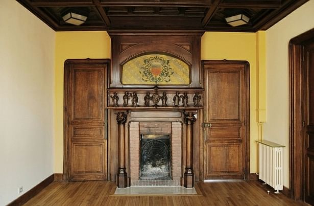 View of one of the fireplace, landmark apartment
