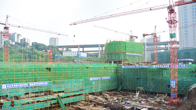 Construction site of Zhongxun Times by 10 Design. Photo courtesy of 10 Design