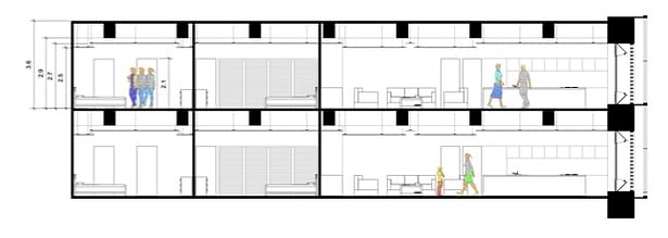 Apartment cross section 