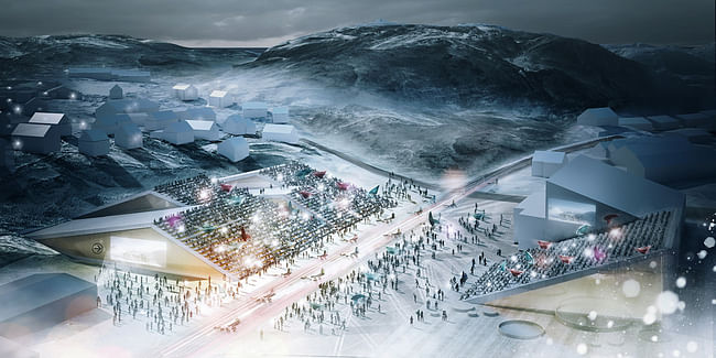 Rendering, Sports Plaza, summer (Image: David Garcia Studio and Henning Larsen Architects)