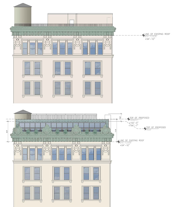 Proposed penthouse addition @ Annex (excerpt from LPC package)