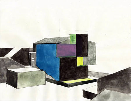 A watercolor by ZellnerandCompany entitled 'House Two'. Credit: ZELLNERandCompany