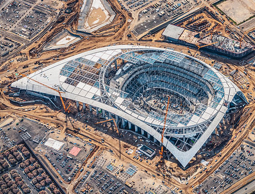 Winner 'Game Changer': SoFi Stadium (seen here under construction in early 2020). Image courtesy of Los Angeles Rams.