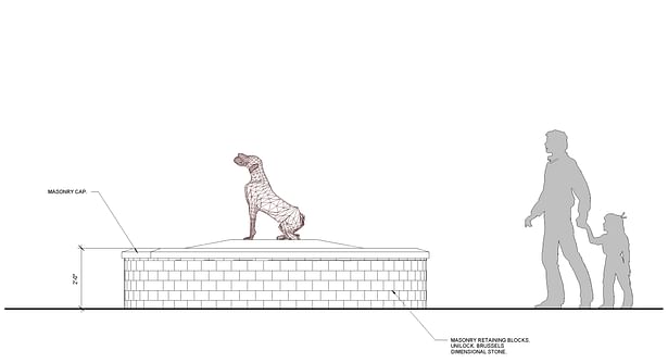 Elevation of Dog Memorial