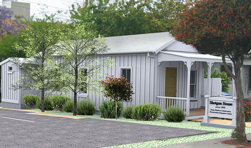 A render of the restored Shotgun House. Credit: Santa Monica Conservancy