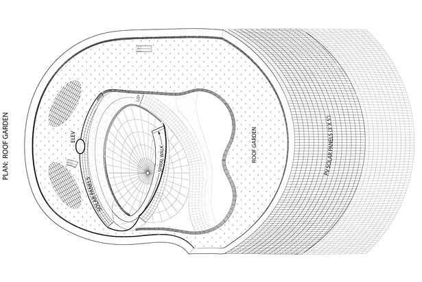 Solar Spiral, Plan: Roof Garden Level