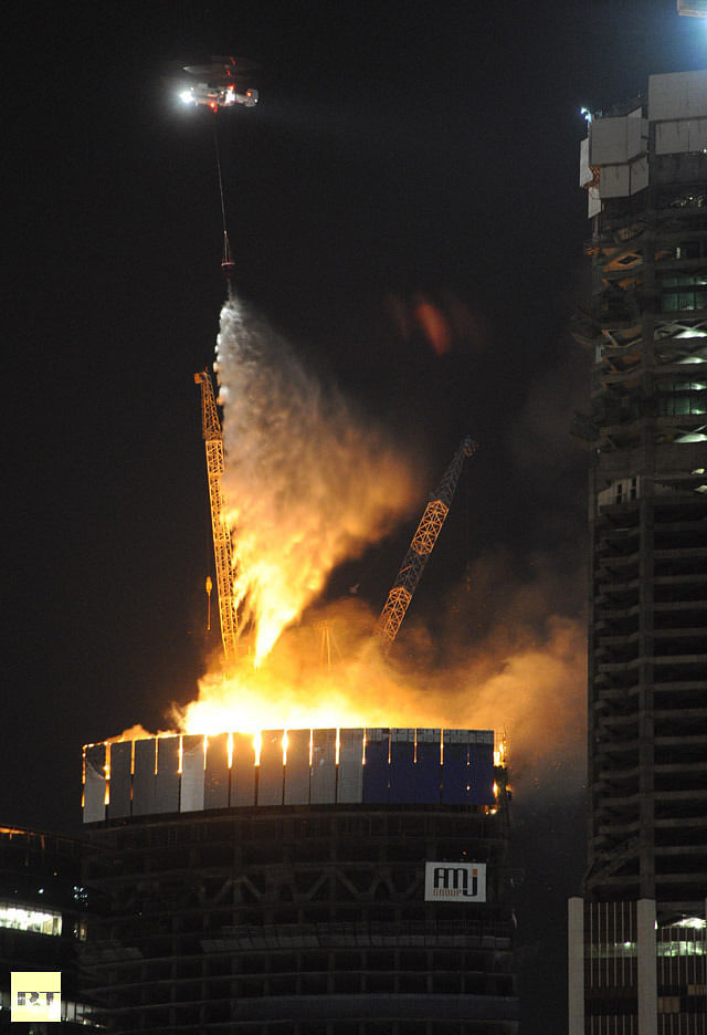photo of Moscow’s Federation Tower burning via RIA Novosti _ Iliya Pitalev