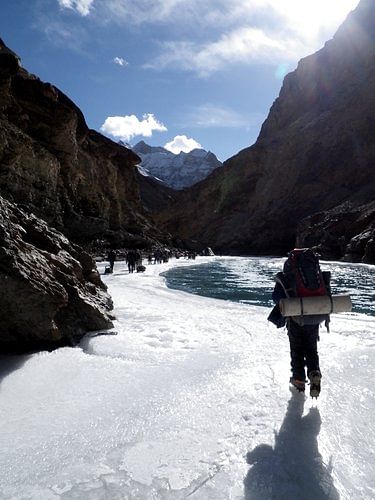  frozen surface of the Zanskar River by Jonathan Mingle for The New York Times