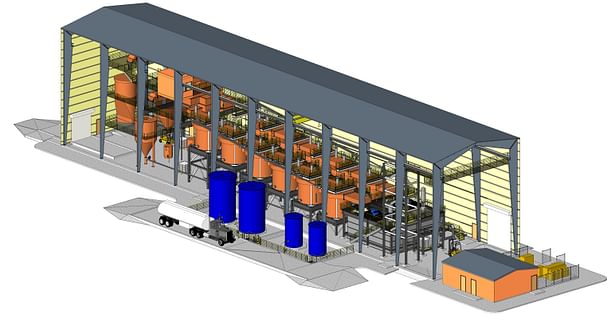 Carbon in Column (CIC) Process Plant – Mining Industrial - Isometric