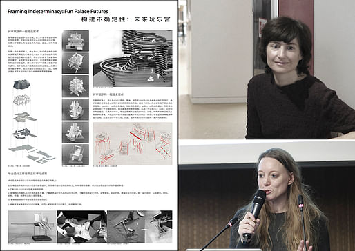 From left to right: “Framing Indeterminacy” brief board no. 3. Associate Professor Aleksandra Raonic, and Associate Professor Claudia Westermann.