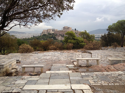 “Pikionis’ Pathway: Paving the Acropolis” by Kevin Malawski. Framed Views of Acropolis Ruins, Athens, Greece. Photo Credit: Daniel Pearson