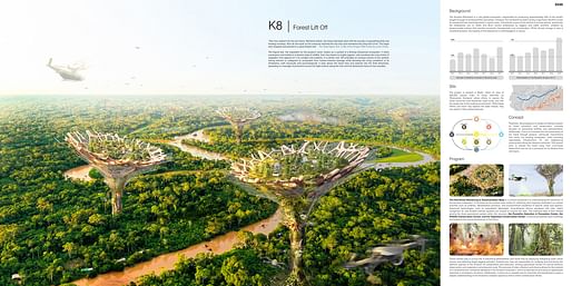 Third Place winner K8 Forest Lift Off by Ahmad Hafez and Hamzeh Al-Thweib. Image courtesy eVolo