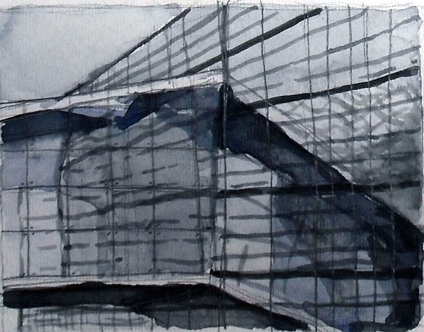 Perspective of Glass: watercolor + graphite