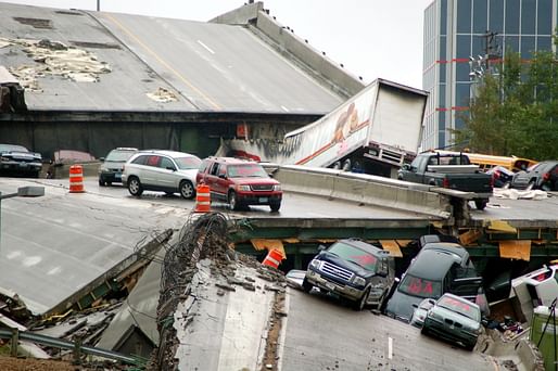 When the I-35W Mississippi River bridge collapsed, 13 people were killed and 145 injured. Credit: Wikipedia