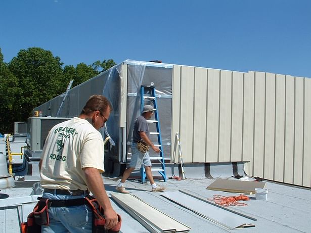 Roof-top Aluminum Mansard Panel Installation