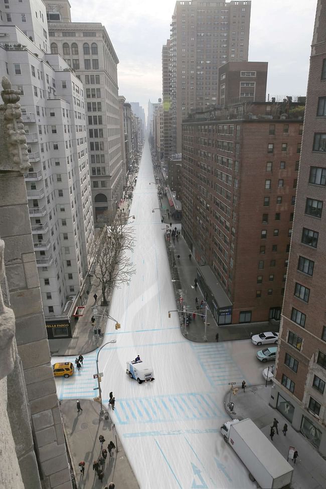 Speedskating: The trickle of traffic that now uses Broadway south of Times Square would hardly be inconvenienced by the installation of a long ice sheet for the 5,000-meter speedskating between Madison Square Park and Battery Park. Image via nytimes.com