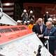 Silverstein Properties Chairman Larry A. Silverstein (right) and Port Authority of New York & New Jersey Executive Director Pat Foye at the topping out ceremony signing the final bucket of concrete. (PRNewsFoto/Silverstein Properties)