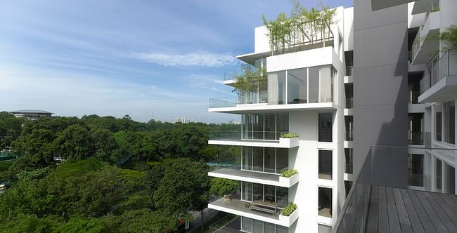 Big balconies allow residents to enjoy the outdoor lush enviorns.