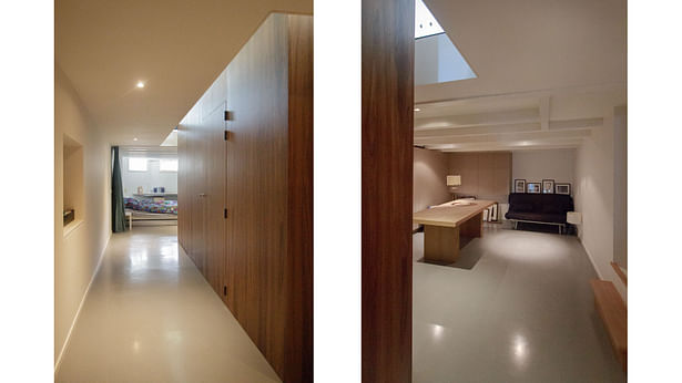 wooden cube - working space & guest room – basement floor
