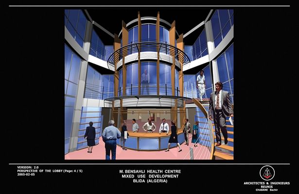 Bensahli Medical Center,( Interior Perspective), Blida, Algeria.