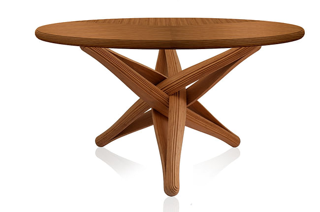 'LOCK'bamboo dinner-table by J.P.Meulendijks for PLANKTON